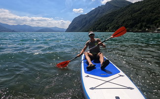 SUP riding on the lake Iseo