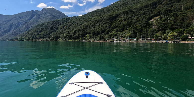 SUP riding on the lake Iseo