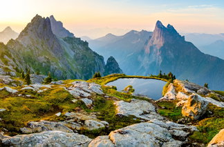 Berglandschaft in Abendsonne