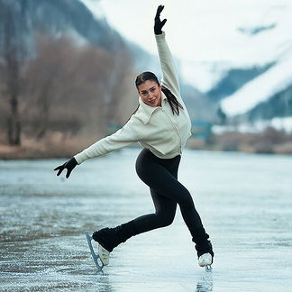 Eine Frau beim Schlittschuhlaufen